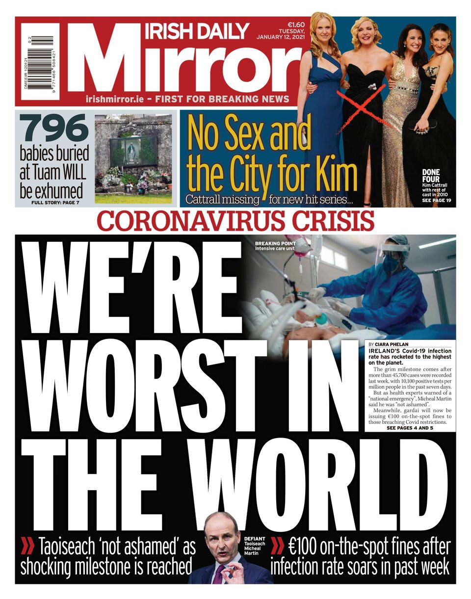 Irish Daily MirrorJanuary 12, 2021 Newspaper Get your Digital Subscription