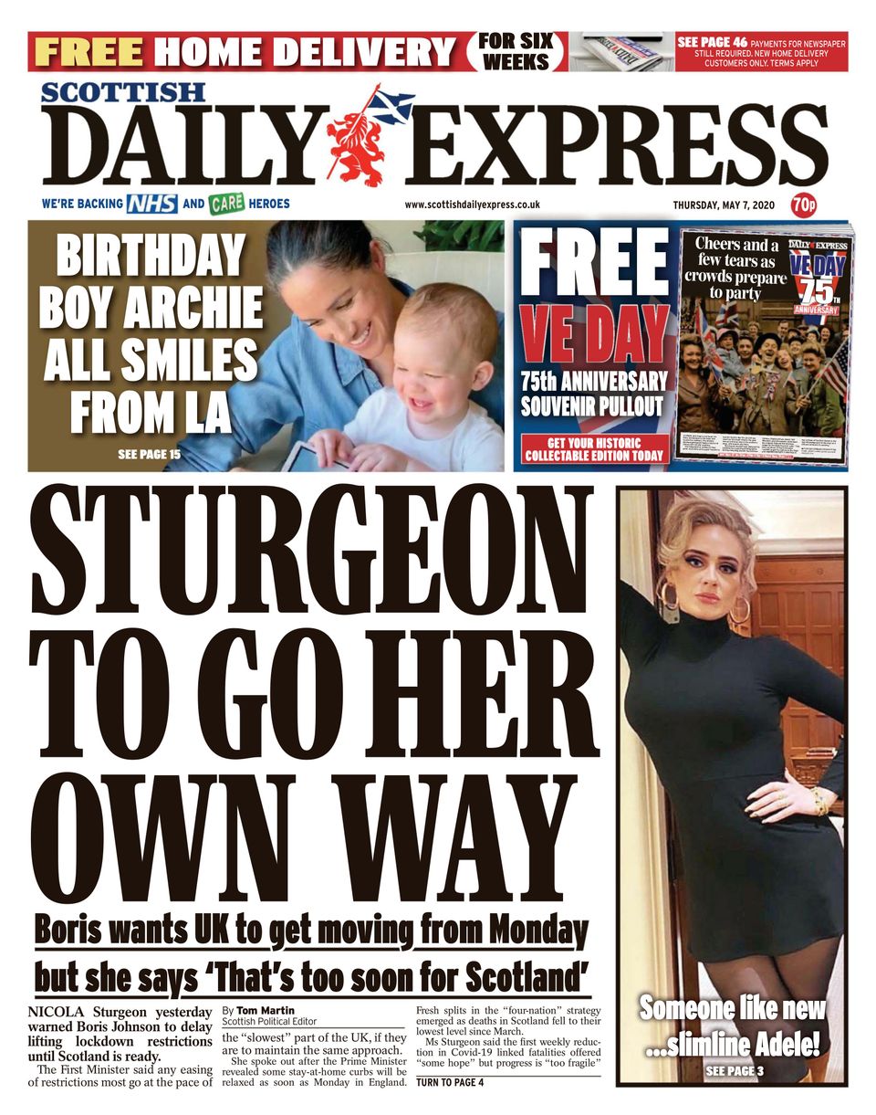 Scottish Daily ExpressMay 7, 2020 Newspaper Get your Digital