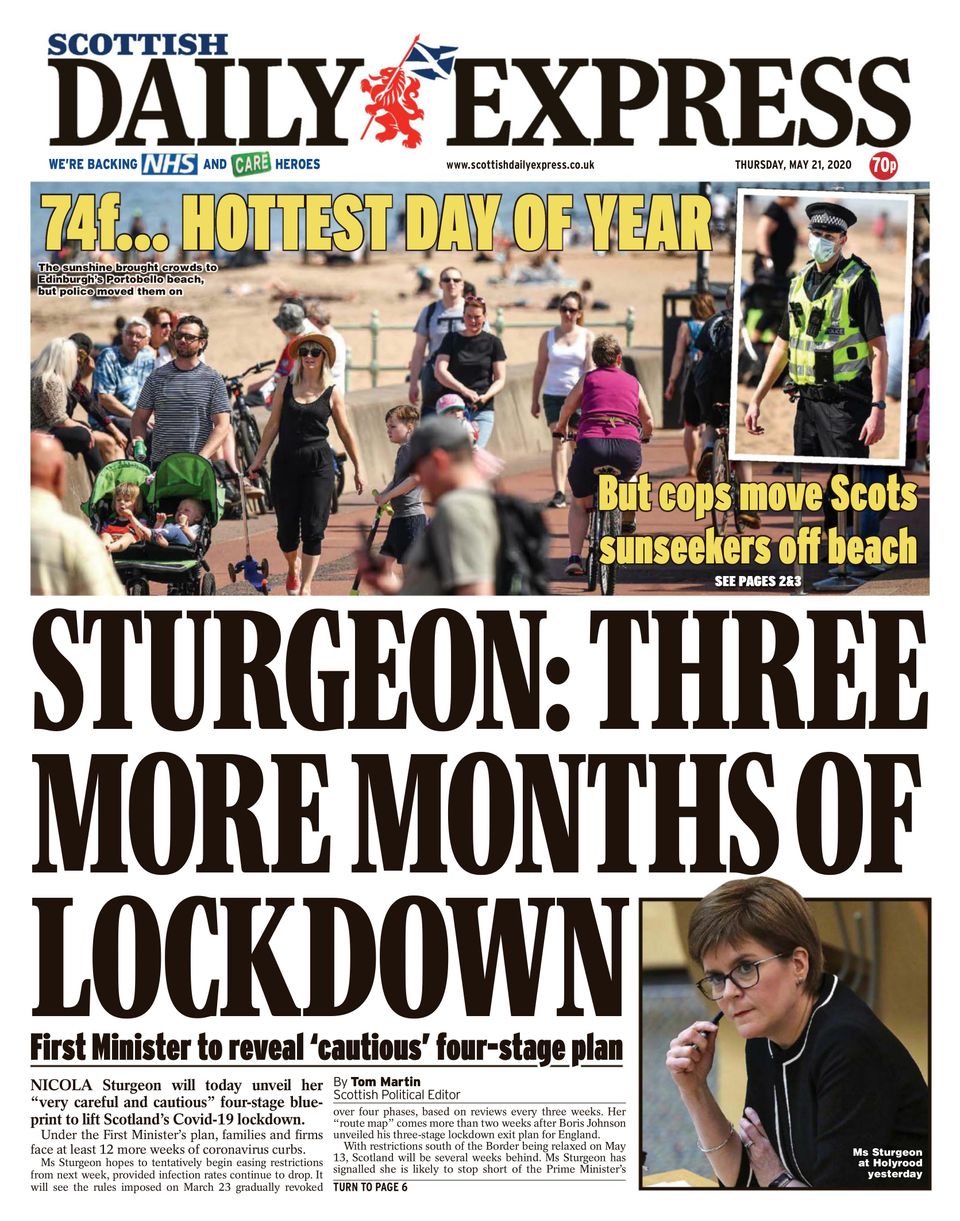 Scottish Daily ExpressMay 21, 2020 Newspaper Get your Digital