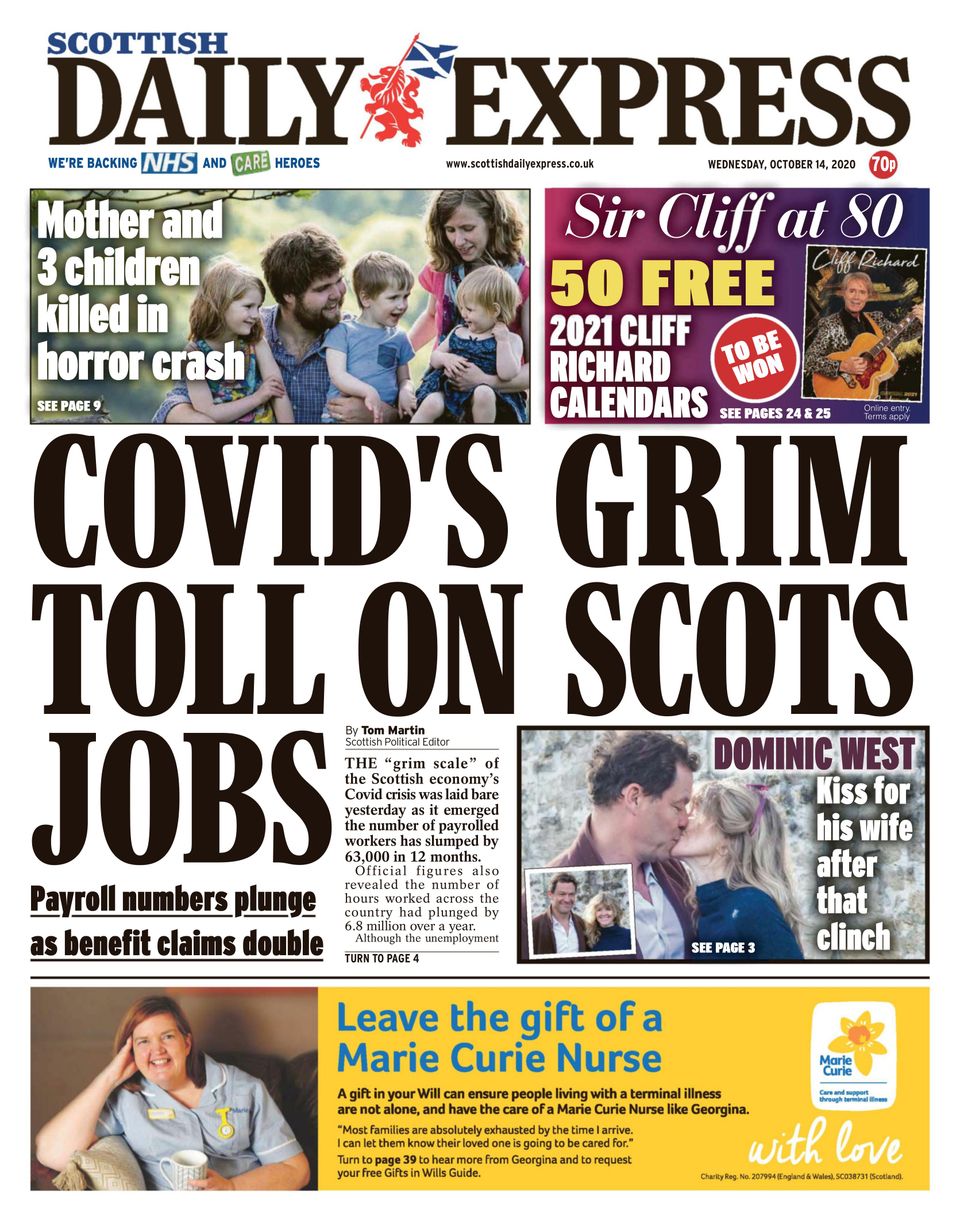 Scottish Daily Express October 14 2020 Newspaper