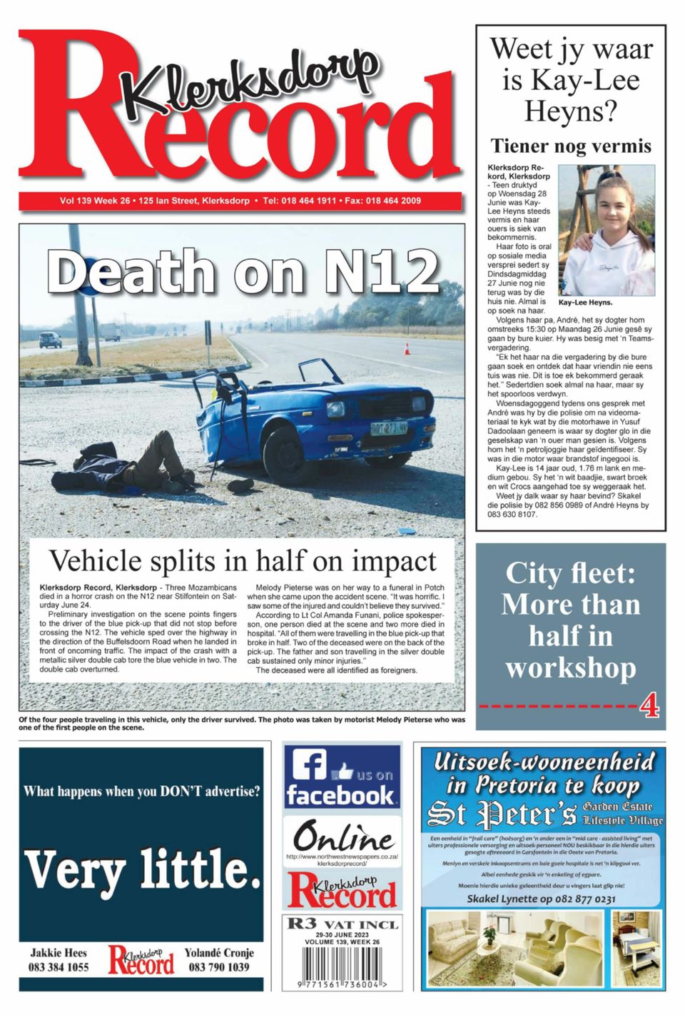 Klerksdorp RecordJune 29, 2023 Newspaper Get your Digital Subscription