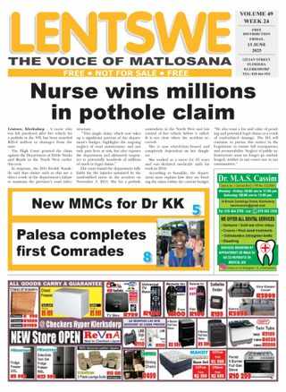Klerksdorp Lentswe - June 13, 2024 Klerksdorp Lentswe Cover - June 13, 2024 Edition
