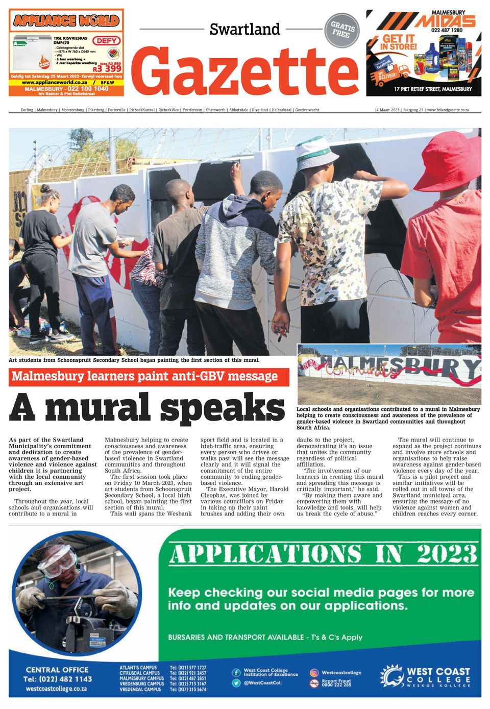 Swartland GazetteMarch 14, 2023 Newspaper Get your Digital Subscription