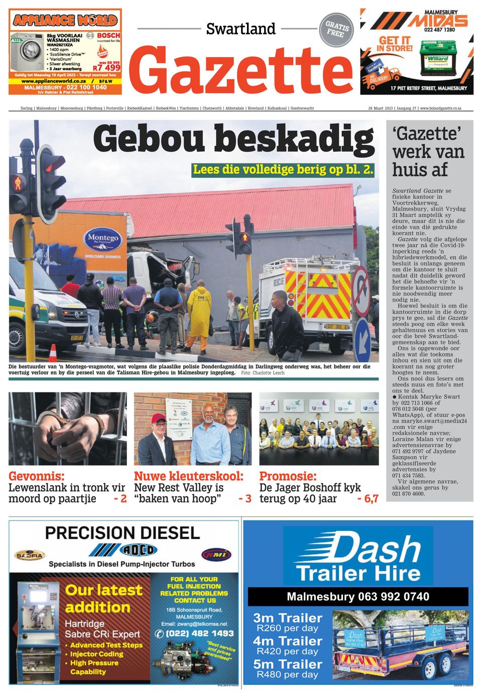 Swartland GazetteMarch 28, 2023 Newspaper Get your Digital Subscription