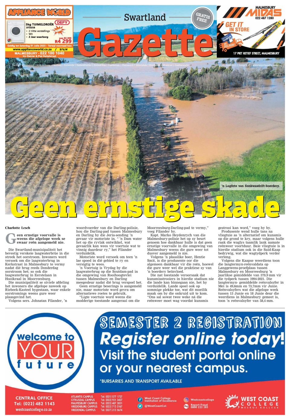 Swartland GazetteJune 20, 2023 Newspaper Get your Digital Subscription