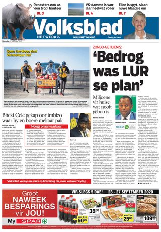 Volksblad - November 03, 2020 Volksblad Cover - November 03, 2020 Edition