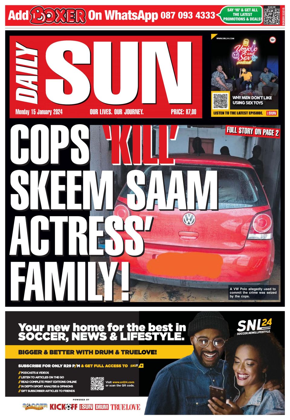 Daily SunJanuary 15, 2024 Newspaper Get your Digital Subscription