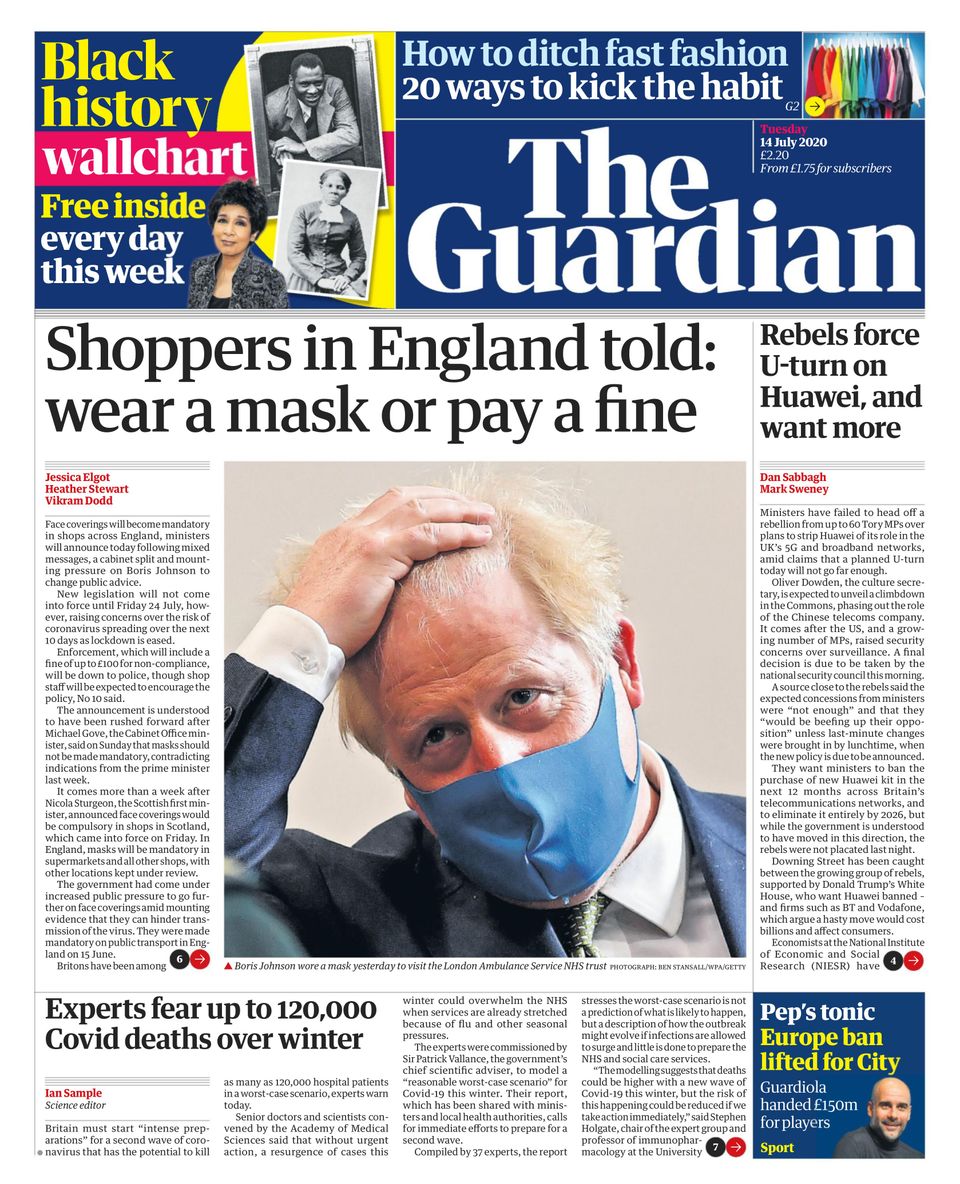 The Guardian July 14 2020 Newspaper Get Your Digital Subscription
