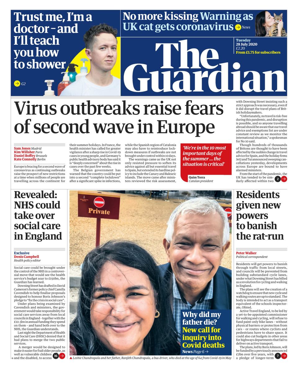 The GuardianJuly 28, 2020 Newspaper Get your Digital Subscription