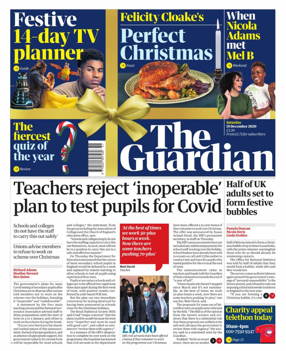 The GuardianDecember 19, 2020 Newspaper Get your Digital Subscription