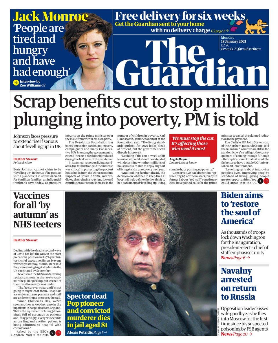 The Guardian January 18 2021 Newspaper Get Your Digital Subscription   3 