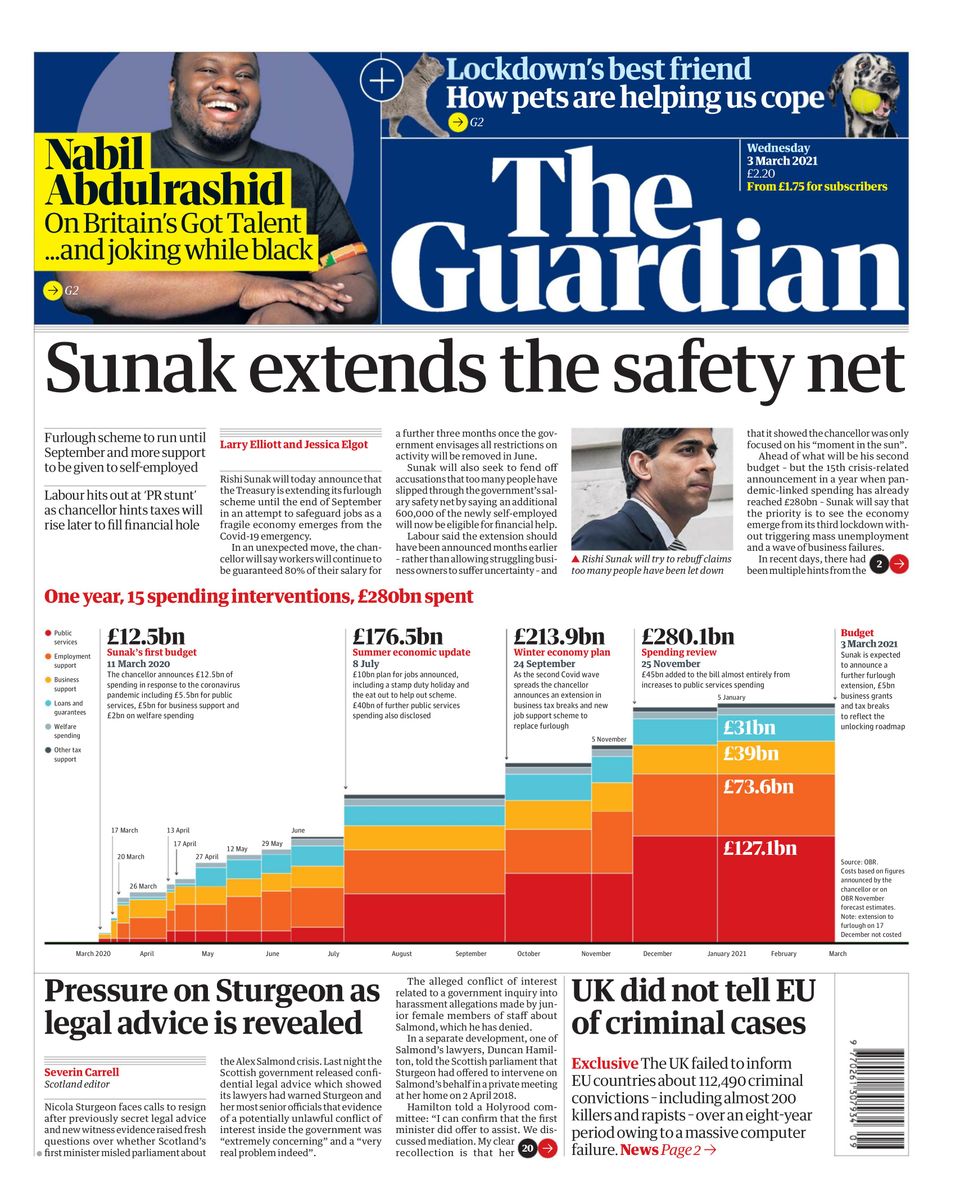 The GuardianMarch 03, 2021 Newspaper Get your Digital Subscription