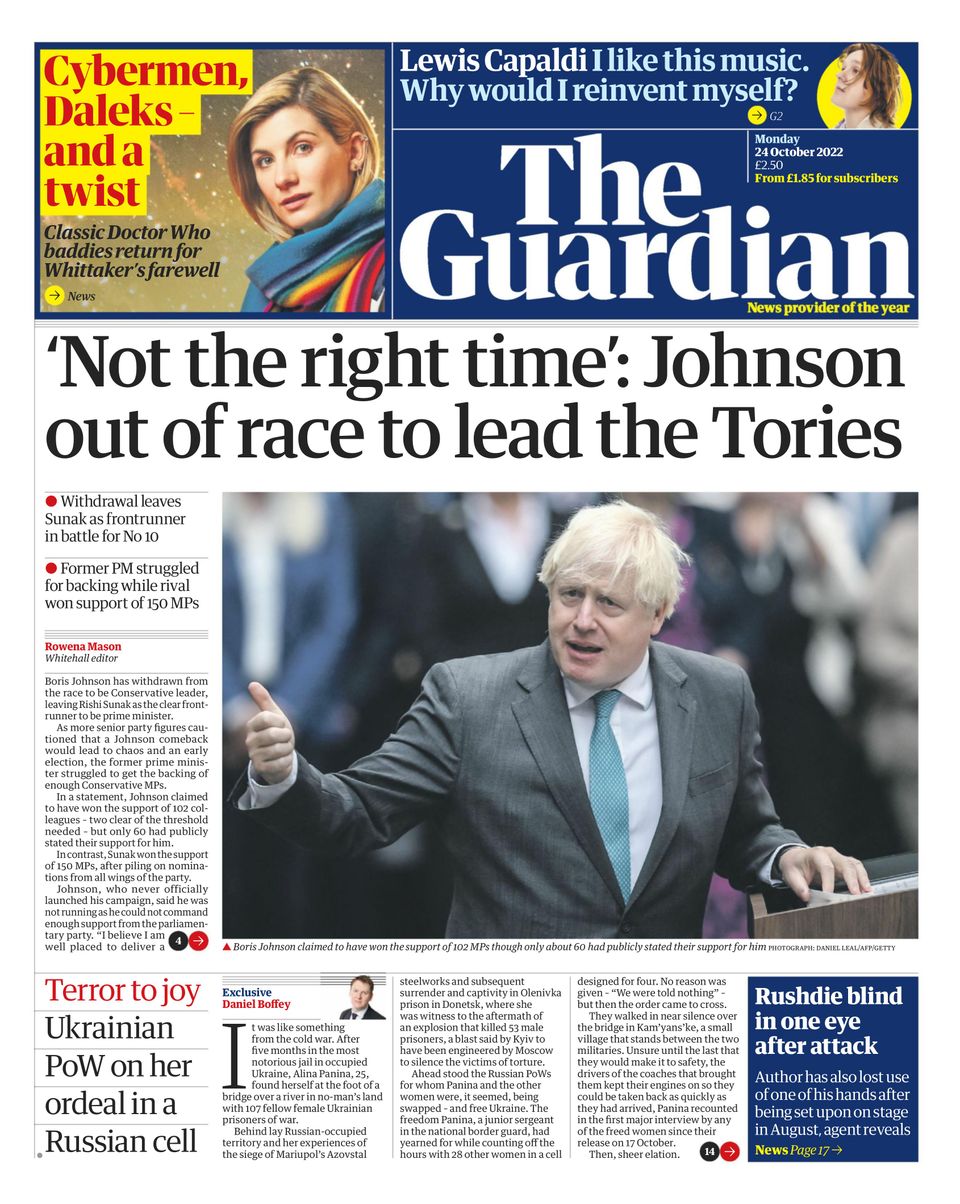 The GuardianOctober 24, 2022 Newspaper Get your Digital Subscription