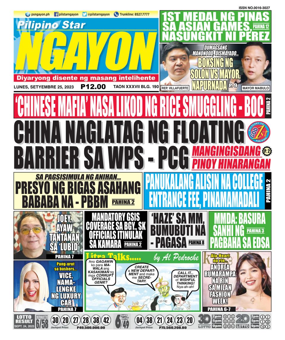 Get Digital Access To Pilipino Star Ngayon September 25 2023 Issue 