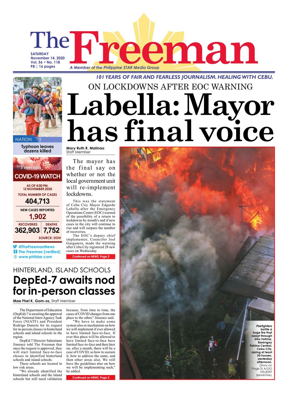 The FreemanNovember 14, 2020 Newspaper Get your Digital Subscription