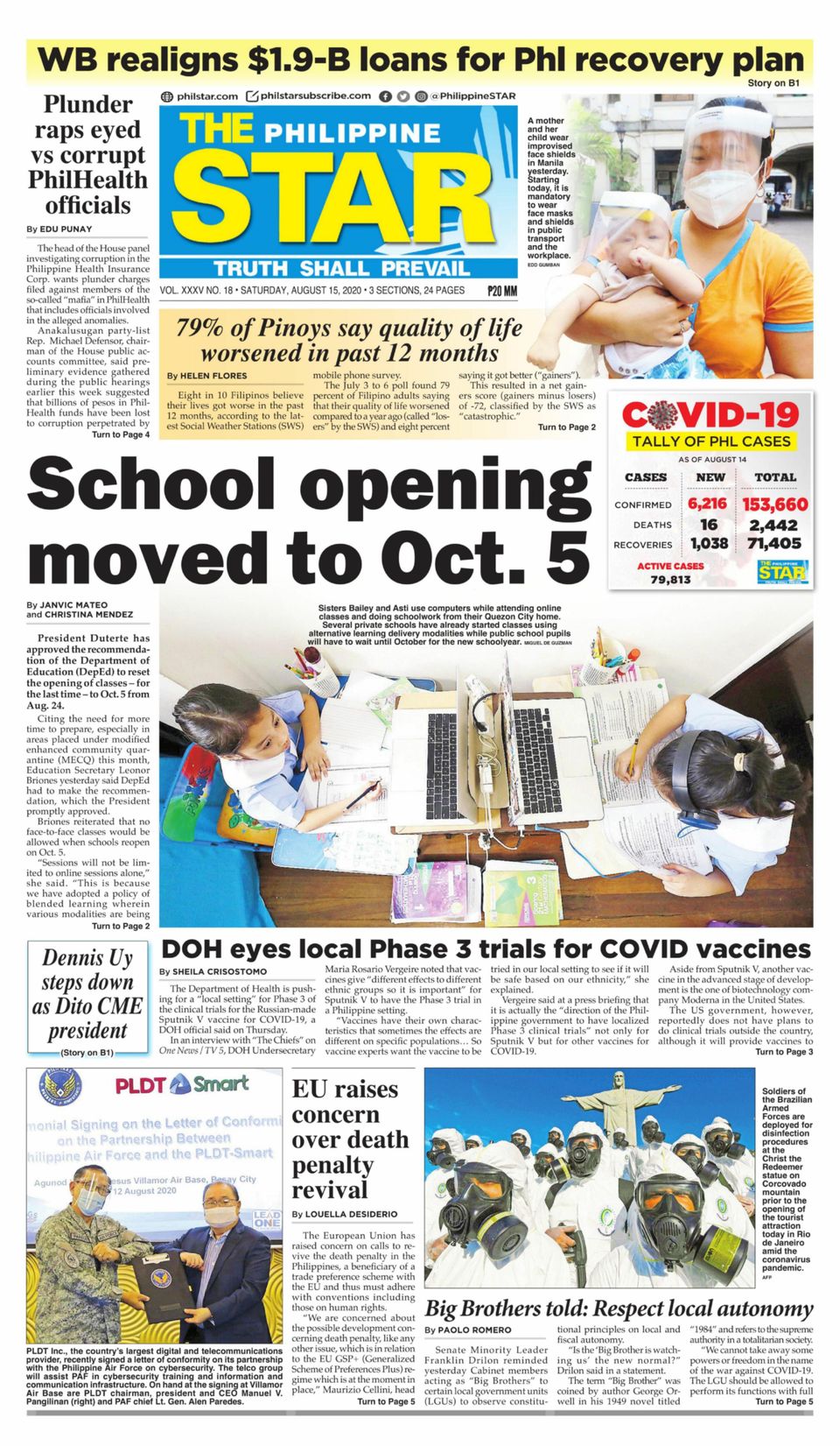 The Philippine Star August 15 2020 Newspaper Get Your Digital 