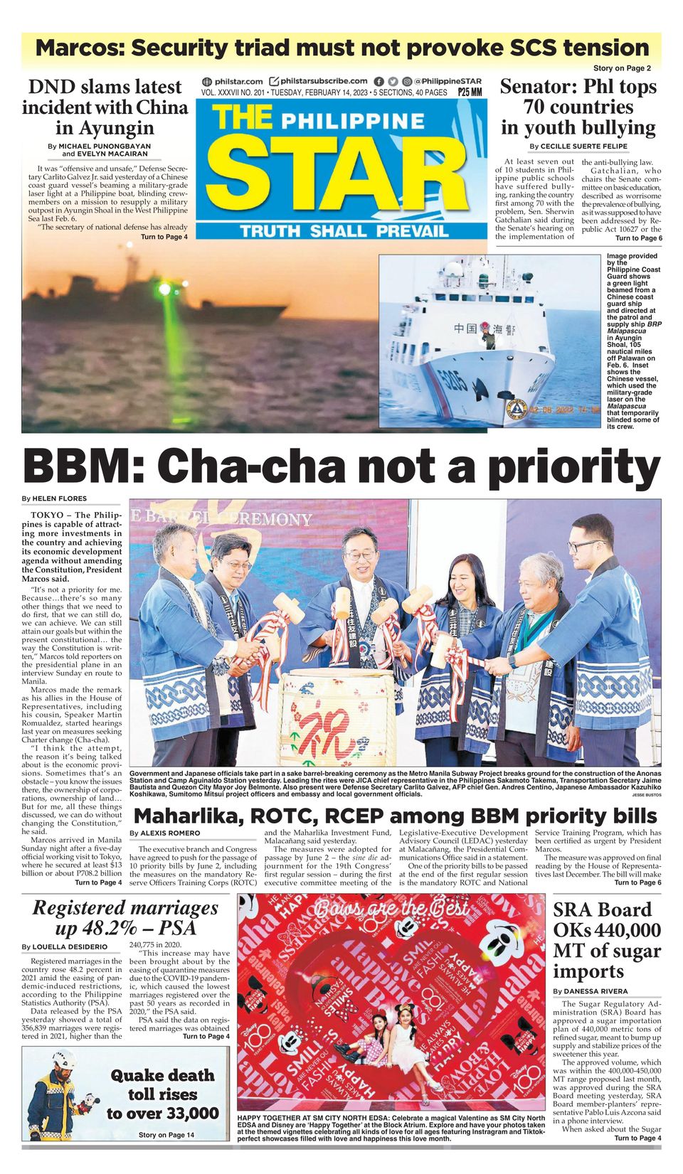 The Philippine Star February 14 2023 Newspaper The Philippine Star February 14 2023 Newspaper