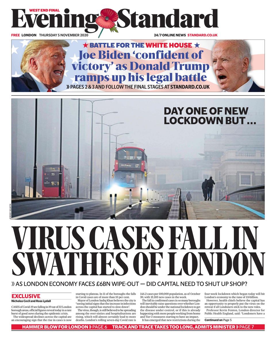 Evening Standard-November 05, 2020 Newspaper - Get your Digital