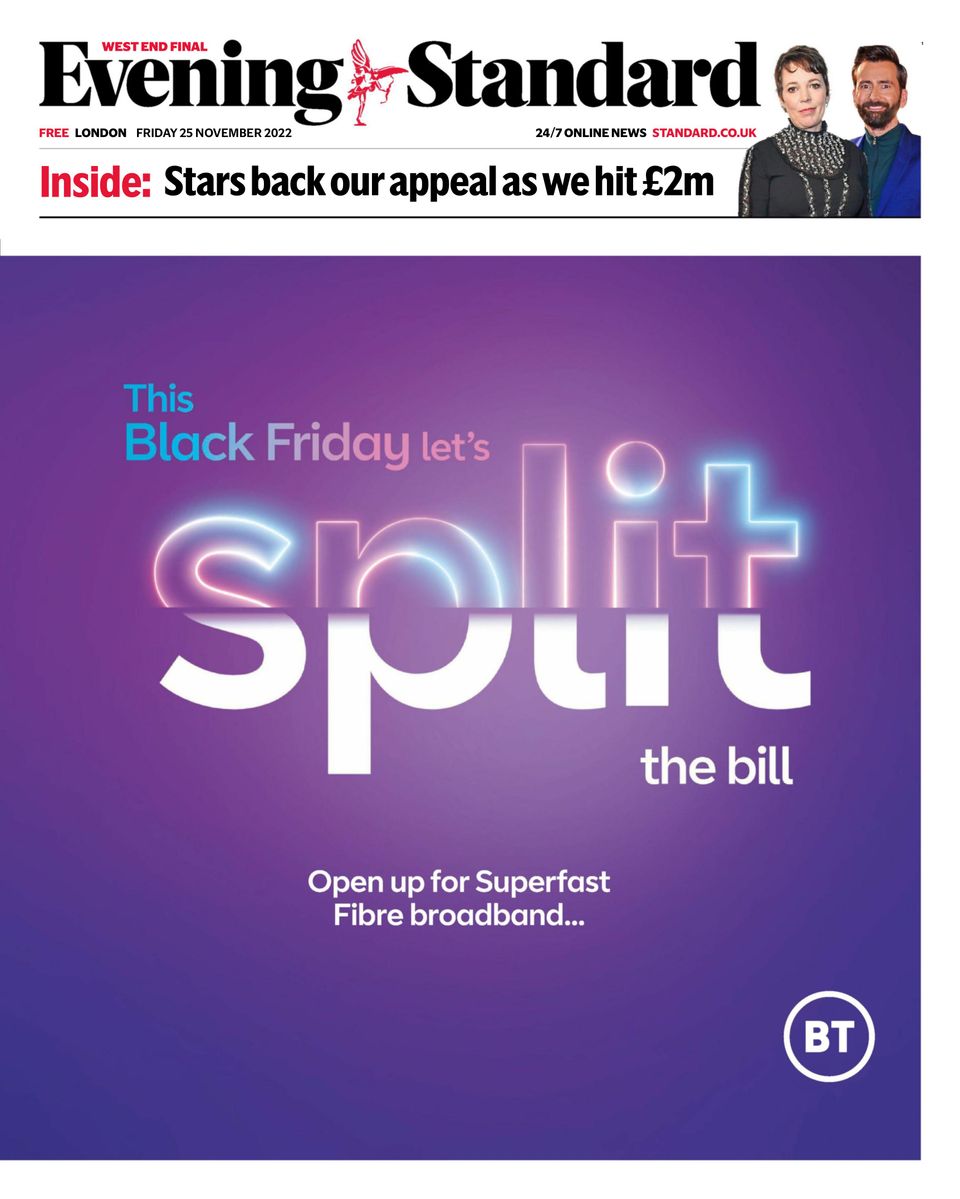 Evening StandardNovember 25, 2022 Newspaper Get your Digital