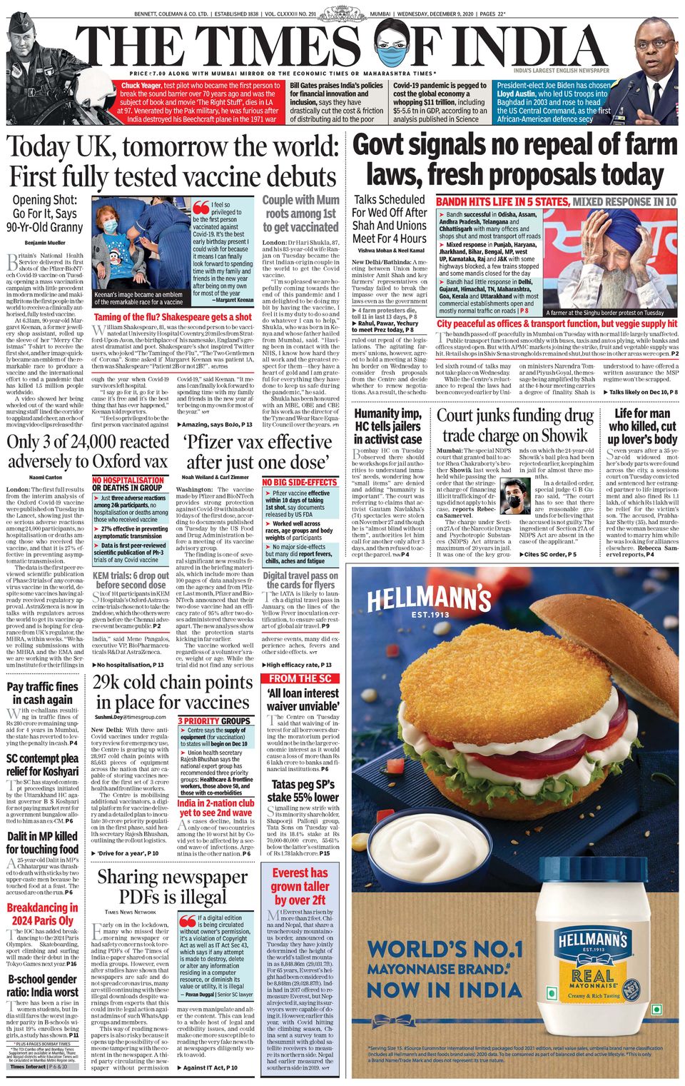 Times Of India Todays News Paper
