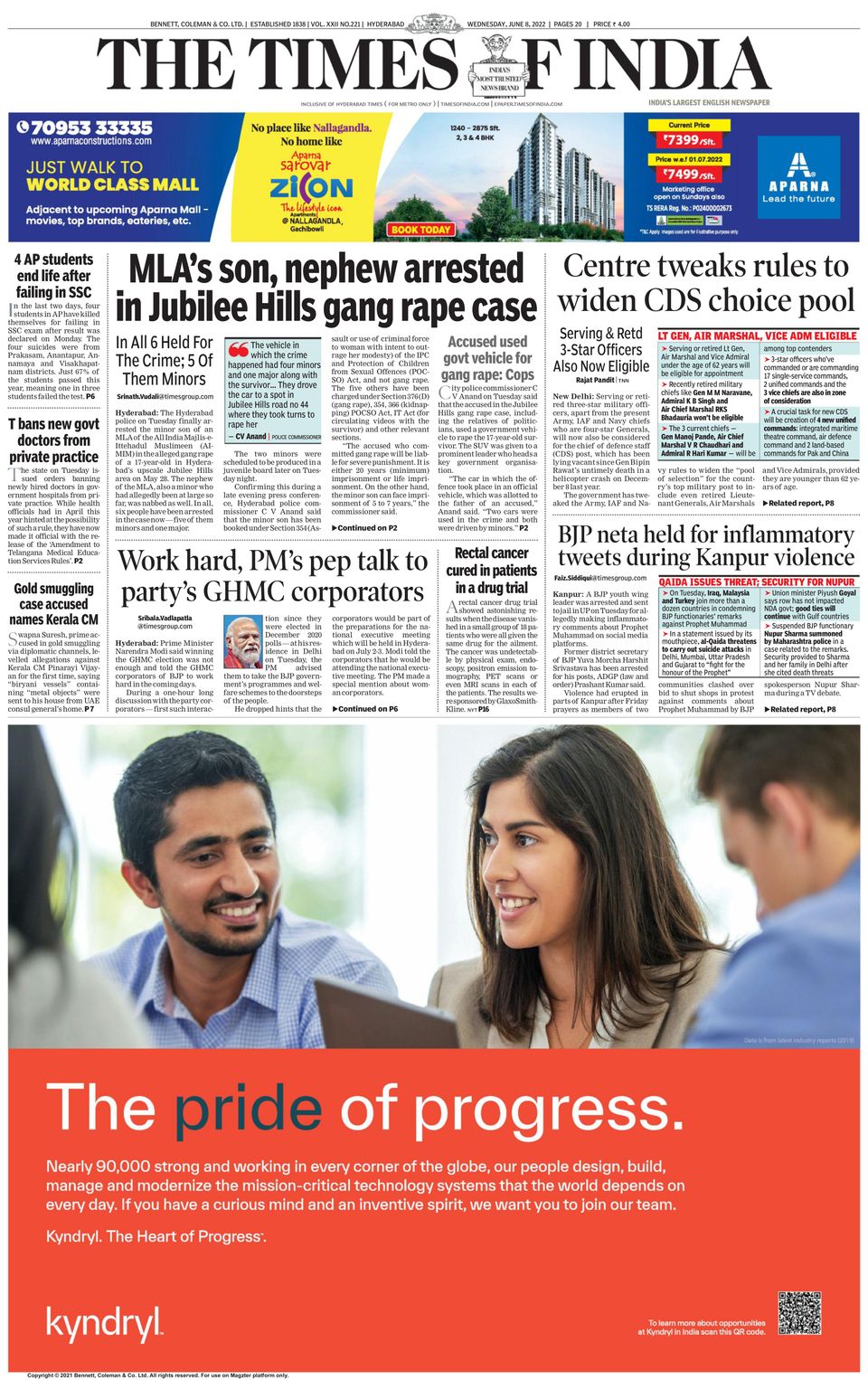 The Times of India HyderabadJune 08, 2022 Newspaper