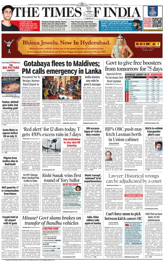 The Times of India Hyderabad