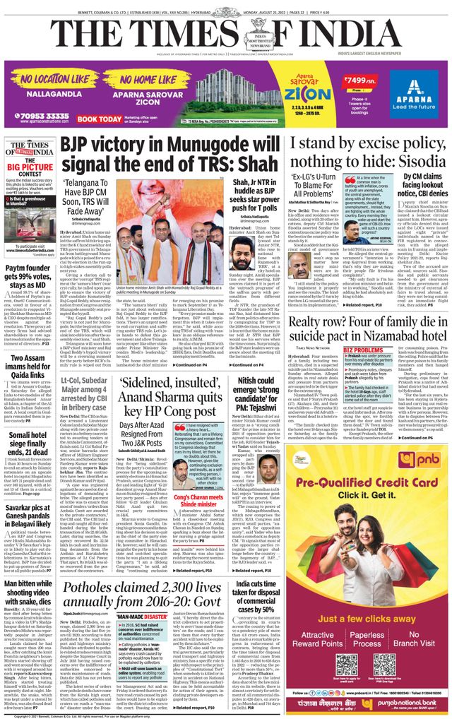 The Times of India Hyderabad