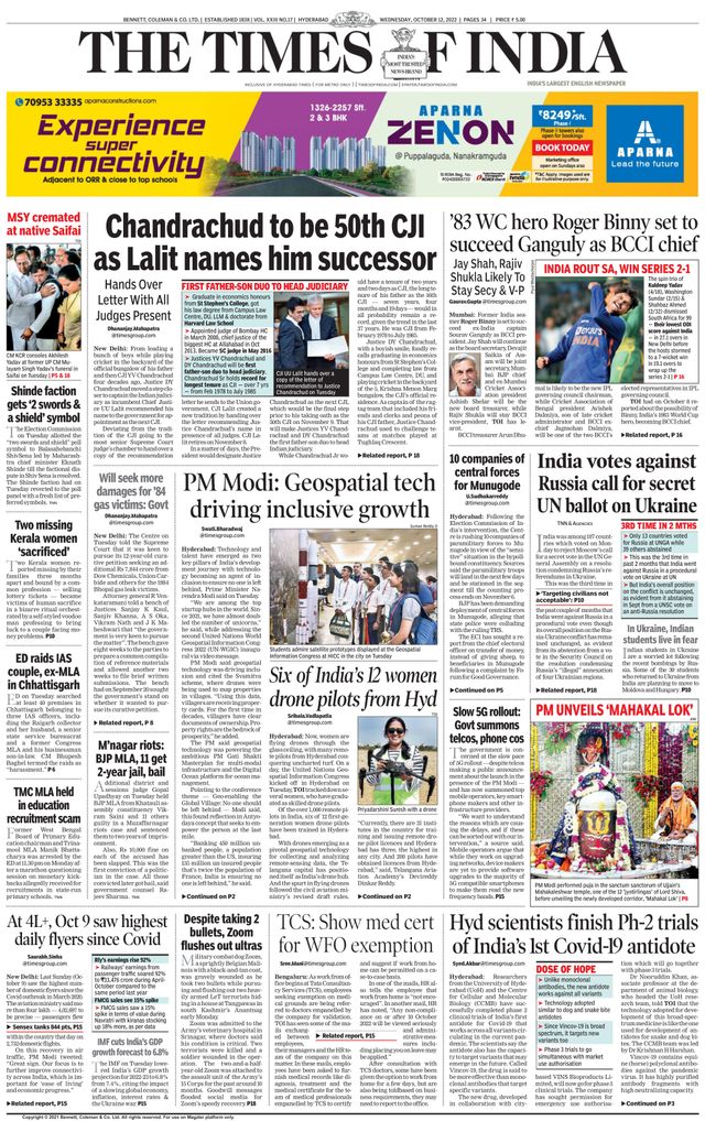 The Times of India Hyderabad
