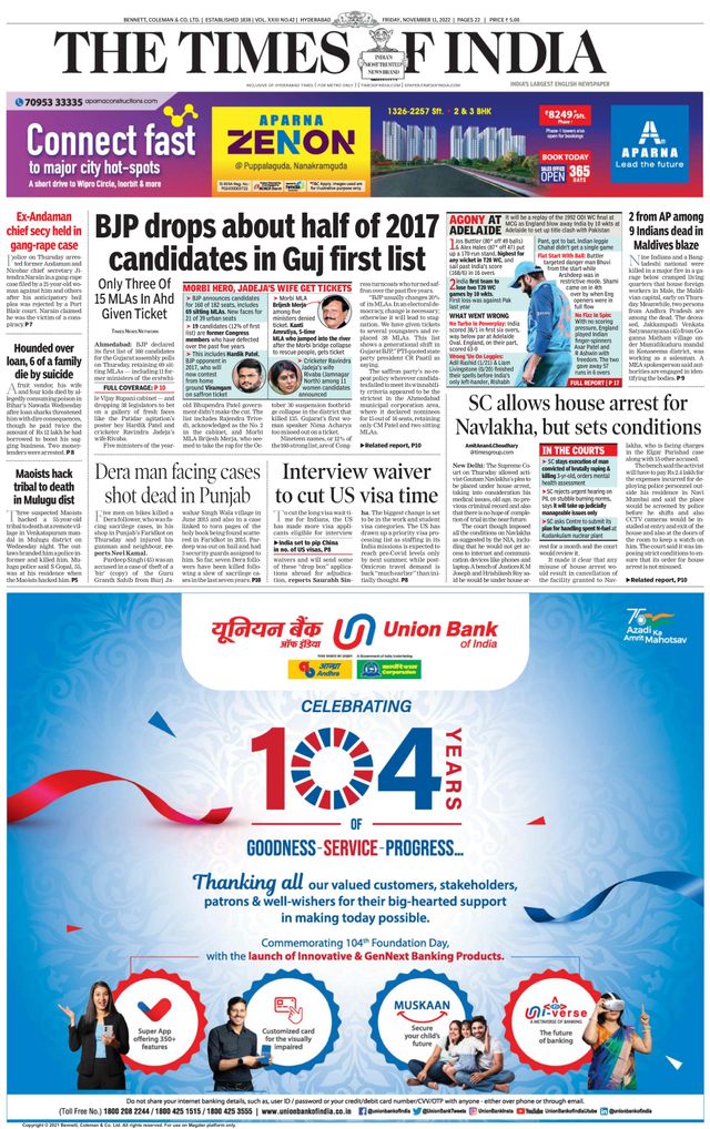 The Times of India Hyderabad