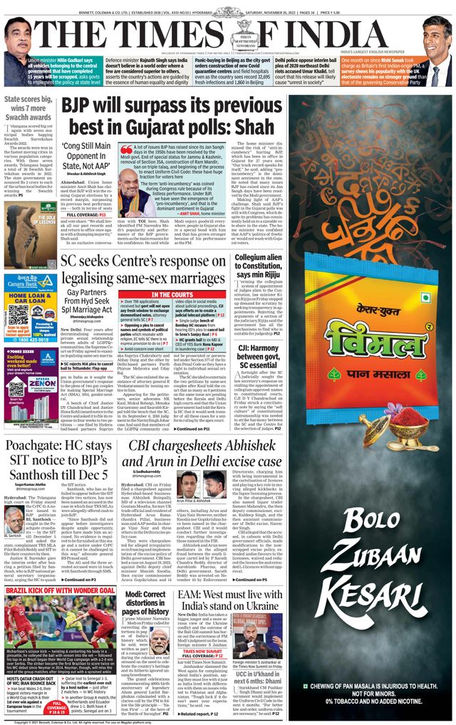 The Times of India Hyderabad