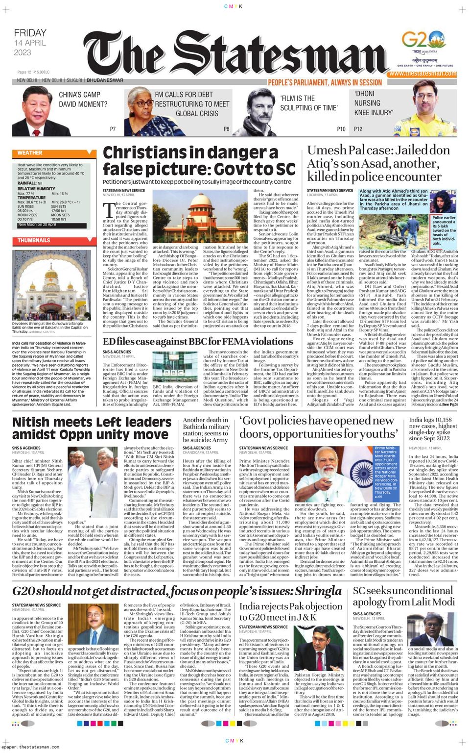 Get digital access to The Statesman Bhubaneswar April 14, 2023 issue