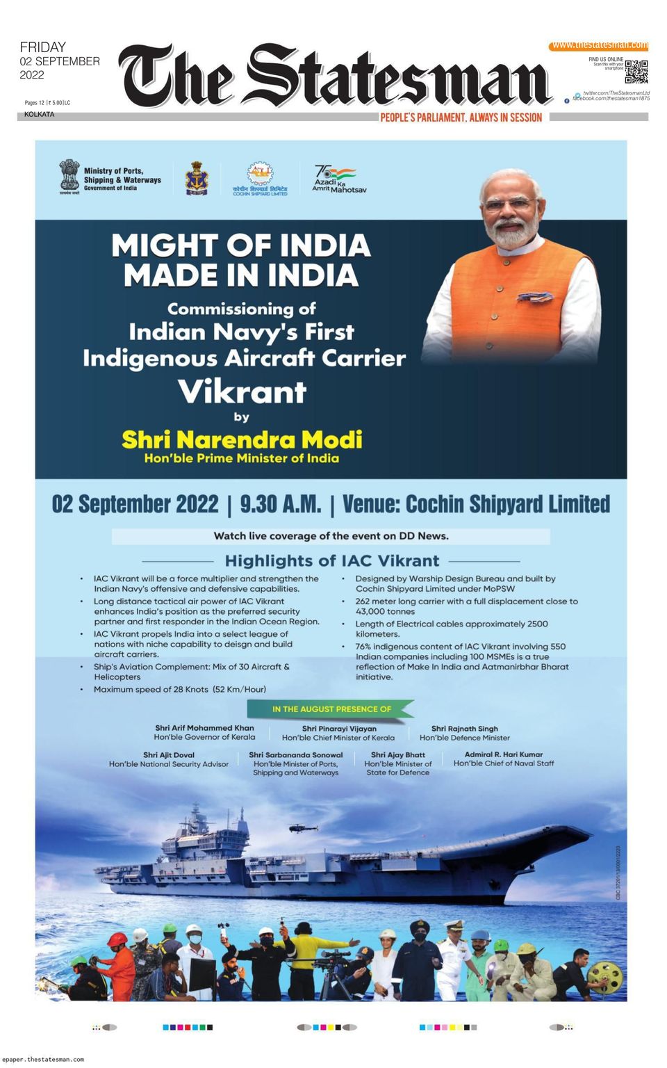 The Statesman Kolkata September 02 2022 Newspaper The statesman kolkata september 02 2022 newspaper