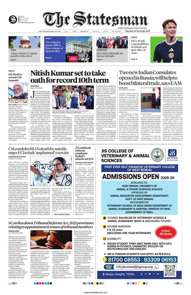 The Statesman Kolkata