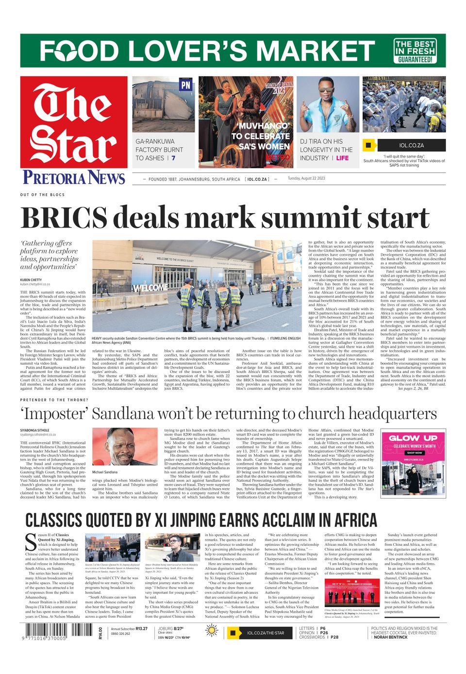 The Star Newspaper Front Page