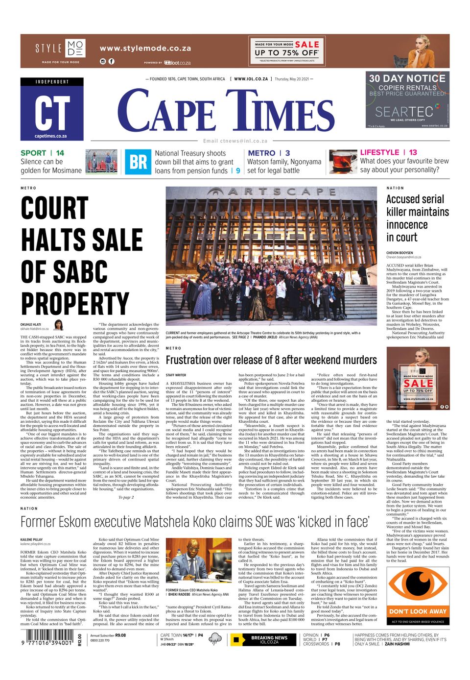Cape TimesMay 20, 2021 Newspaper Get your Digital Subscription
