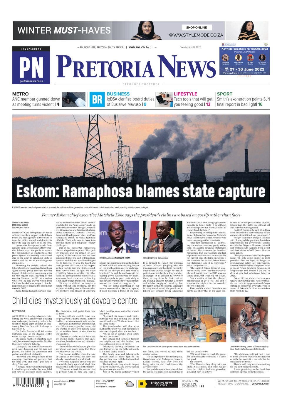 Get digital access to Pretoria News - April 26, 2022 issue | Magzter.com