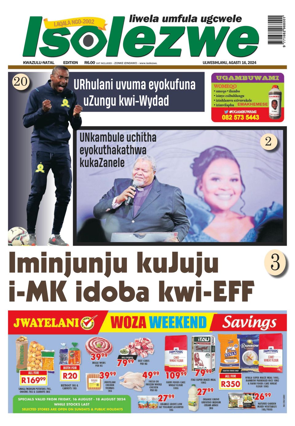 Isolezwe-August 16, 2024 Newspaper - Get your Digital Subscription