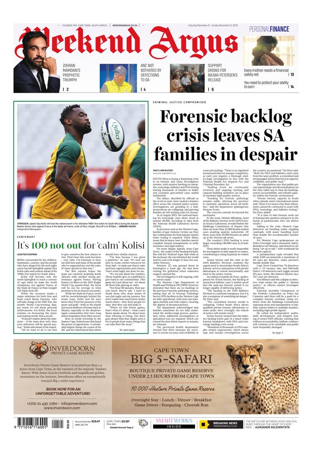 Weekend Argus on Saturday