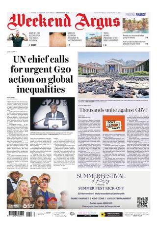Weekend Argus on Saturday