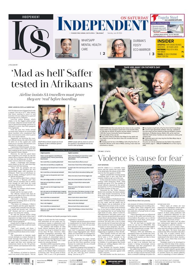 Independent on Saturday