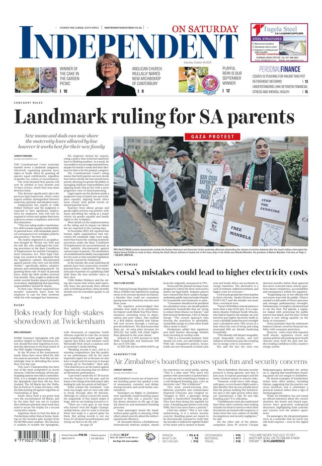 Independent on Saturday