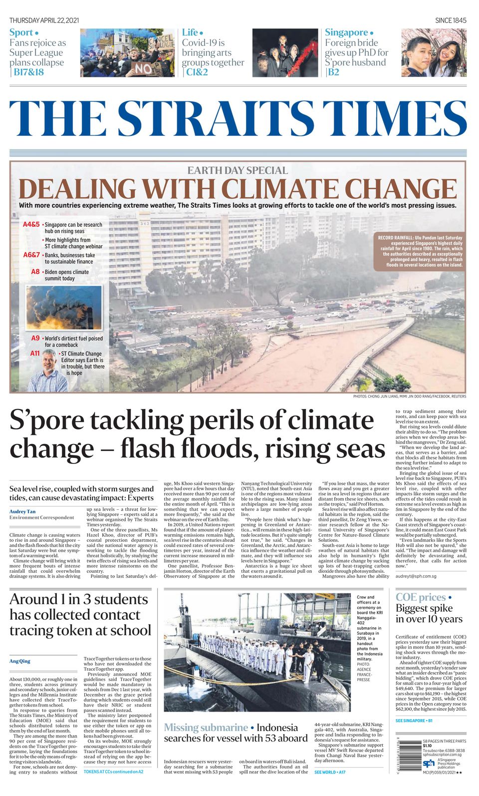 Get Your Digital Copy Of The Straits Times April 22 2021 Issue
