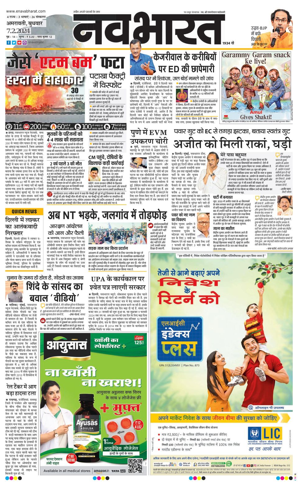Navabharat AmravatiFebruary 07, 2024 Newspaper