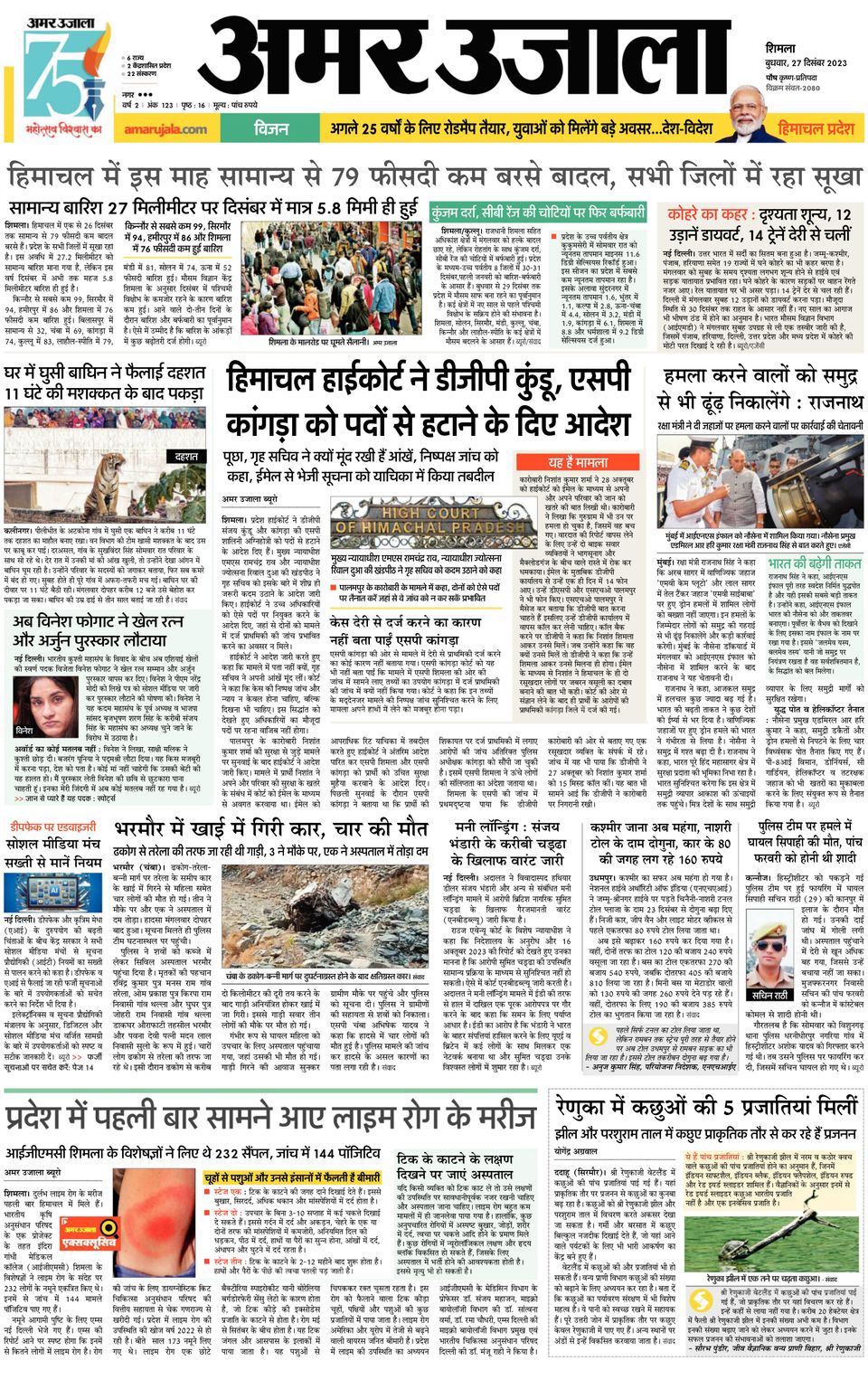 Amar Ujala Shimla Newspaper Get your Digital Subscription