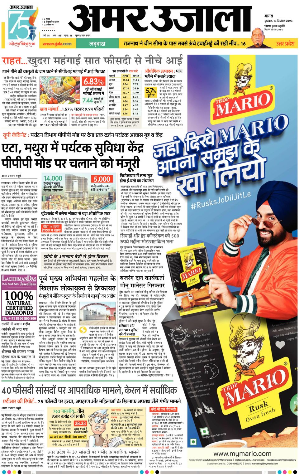 Amar Ujala MainpuriSeptember 13, 2023 Newspaper