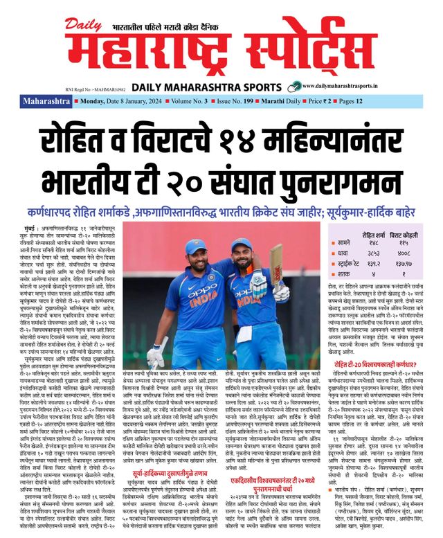 Daily Maharashtra Sports