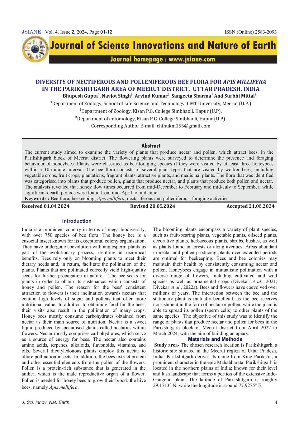 Get digital access to Journal of Science Innovations and Nature of ...