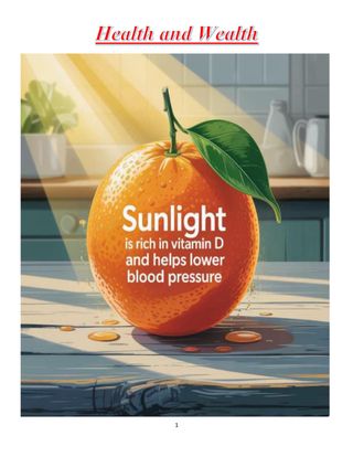 Health and Wealth  Cover - Sunlight is Rich in Vitamin D and Helps Lowers Blood Pressure Edition