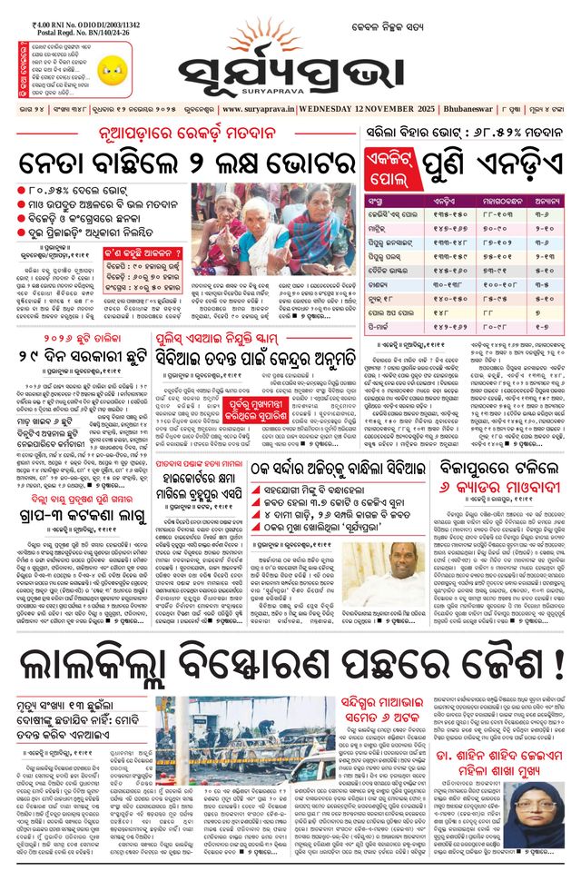 SURYAPRAVA ODIA NEWS PAPER